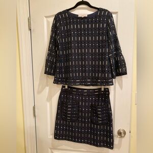 LOFT Black and White Geometric Two-Piece Set